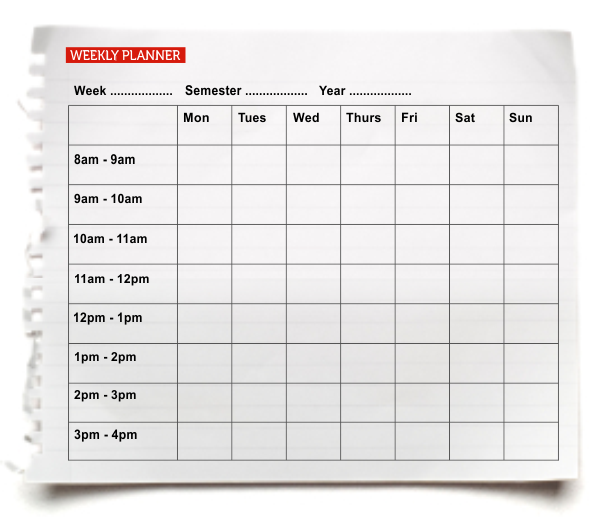Image of weekly planner