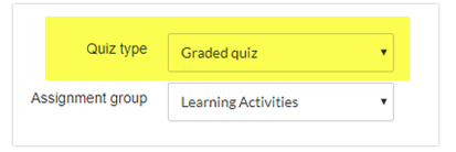 This learning activity is set to "graded quiz". We do this to align with a pilot being run for recording Evidence of Participation (EoP). More details on the learning activity settings are included in the screenshot below. You do not need to adjust these settings if you are using this template.