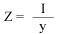 An equation: Z = I divided by y. 