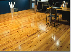 Photo of cypress floorboards