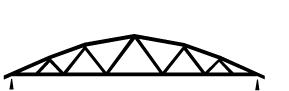 Diagram of a bowstring truss.