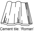 Diagram of a cement tile: 'Roman'.