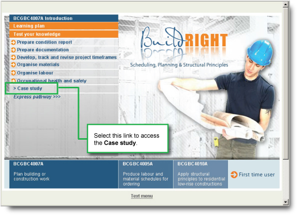 Screen capture of the home page of the Toolbox with 'Case study' highlighted in the menu.