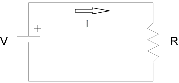 Resistor in series with battery