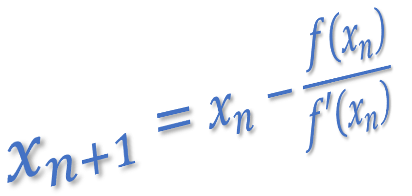 Stylised image of Newton's method iterative formula